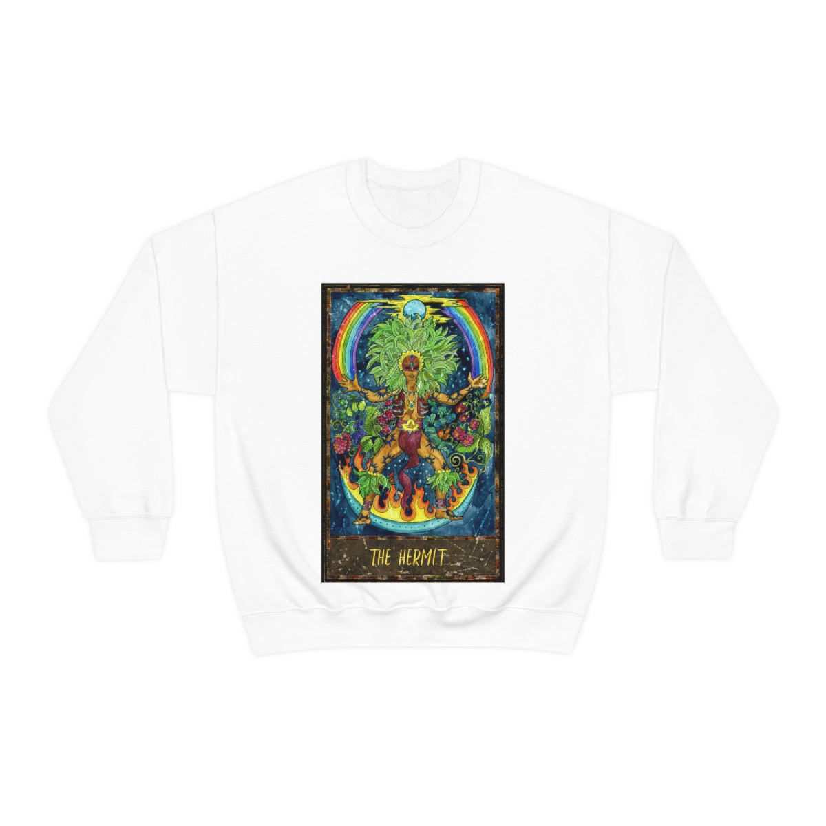 White The Hermit Tarot Card Sweatshirt