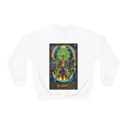 White The Hermit Tarot Card Sweatshirt