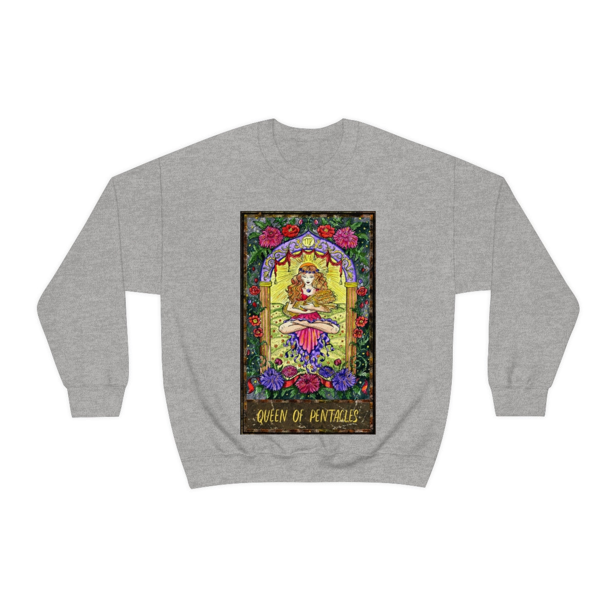 Sport Grey Queen of Pentacles Tarot Card Sweatshirt