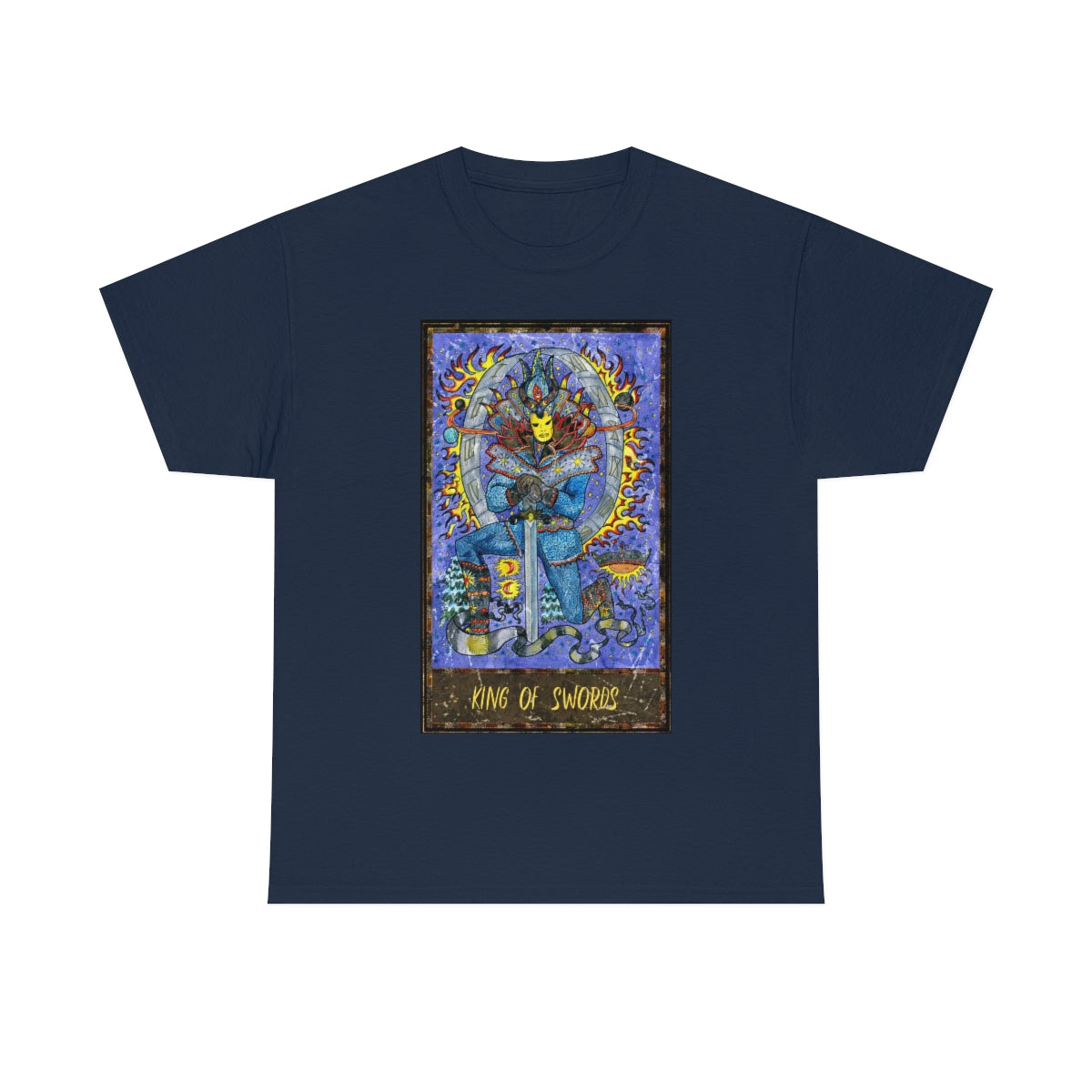 Navy King of Swords Tarot Card T-Shirt