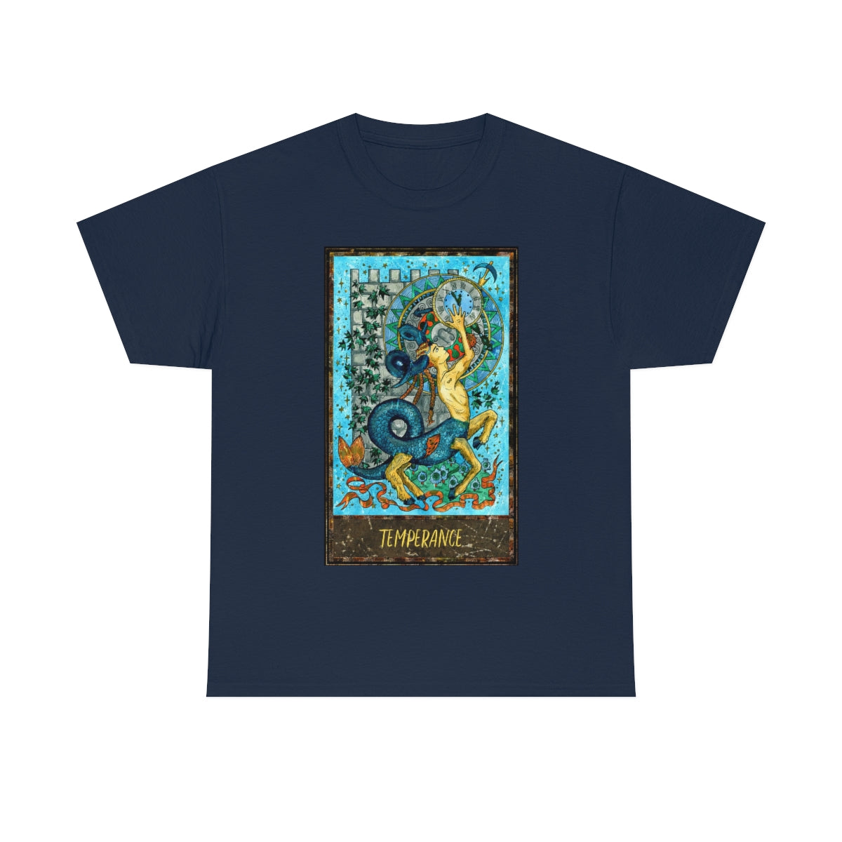 Navy Temperance Tarot Card T-shirt