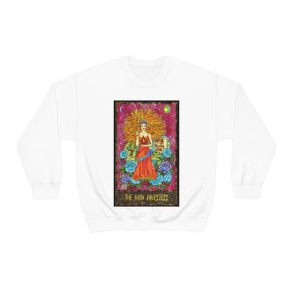 White The High Priestess Tarot Card Sweatshirt