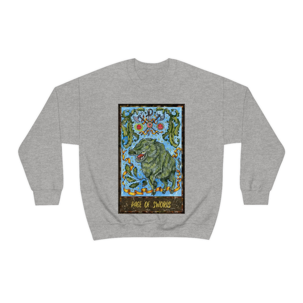 Sport Grey Page of Swords Tarot Card Sweatshirt