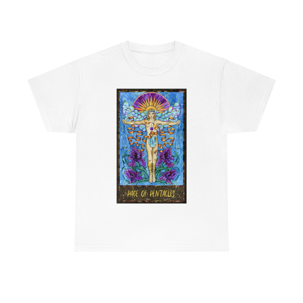 White Page of Pentacles Tarot Card T-shirt