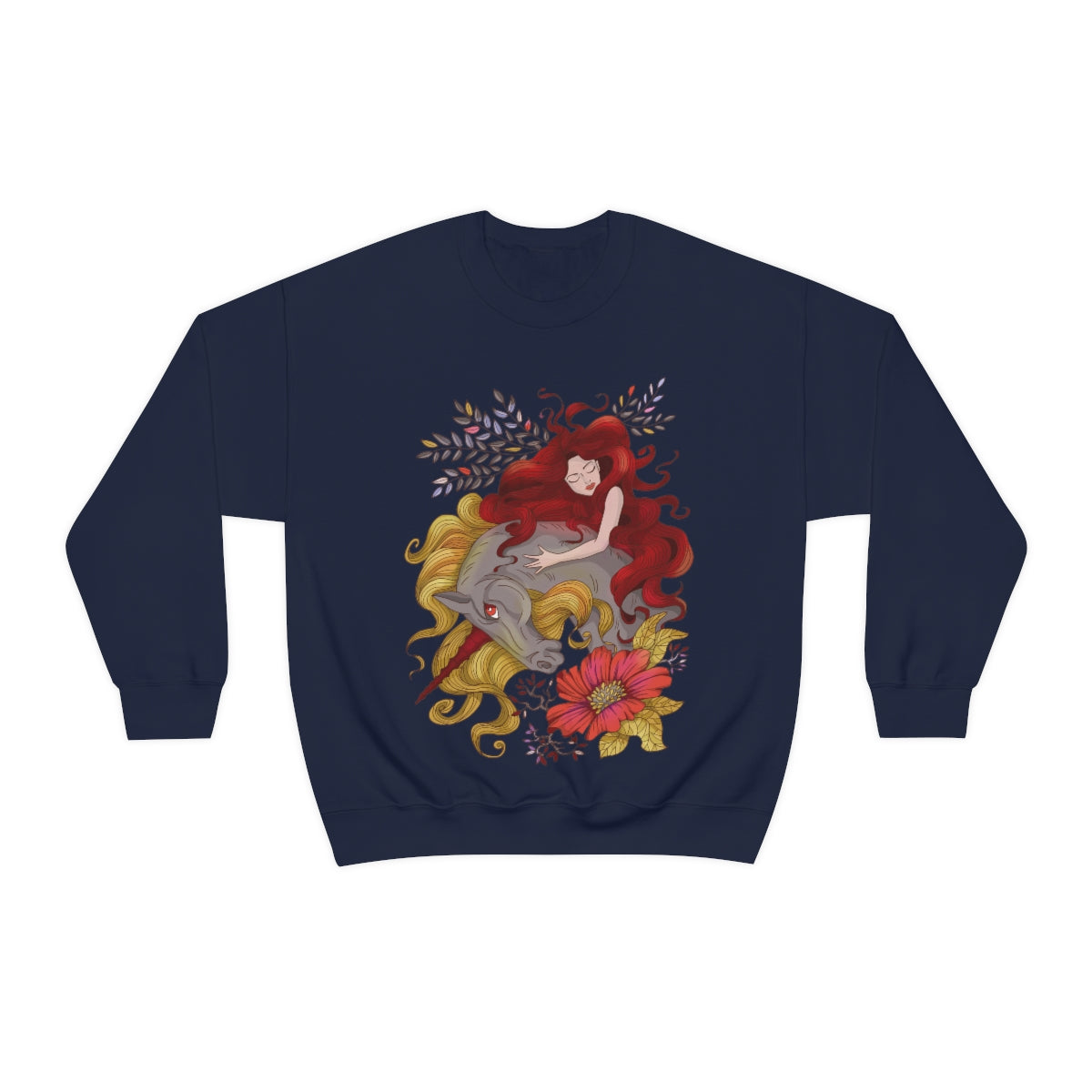 Navy Red Princess and Magic Unicorn Sweatshirt