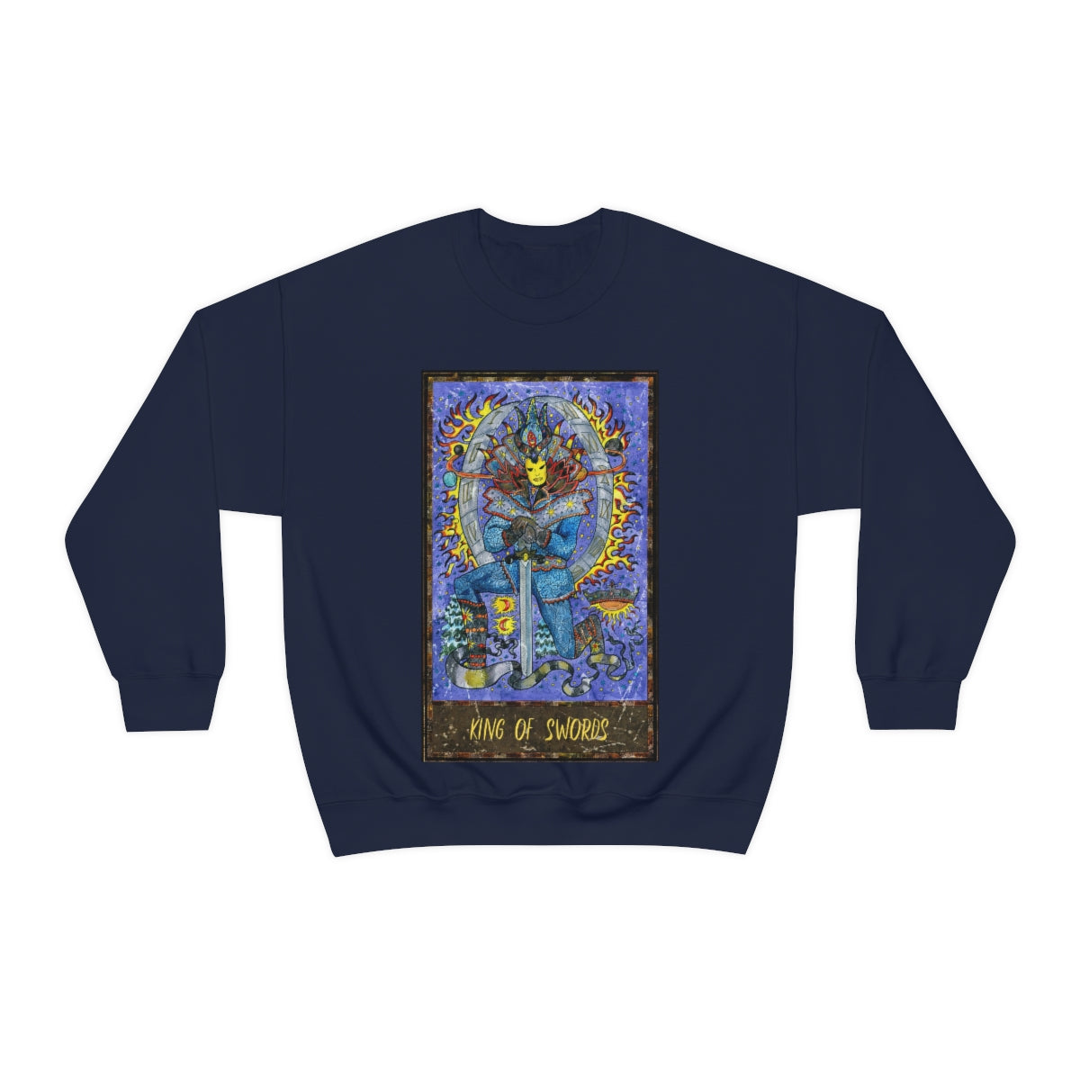 Navy King of Swords Tarot Card Sweatshirt