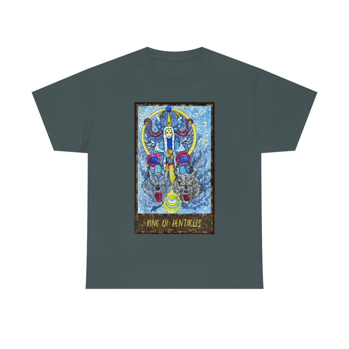 Charcoal King of Pentacles Tarot Card T-Shirt