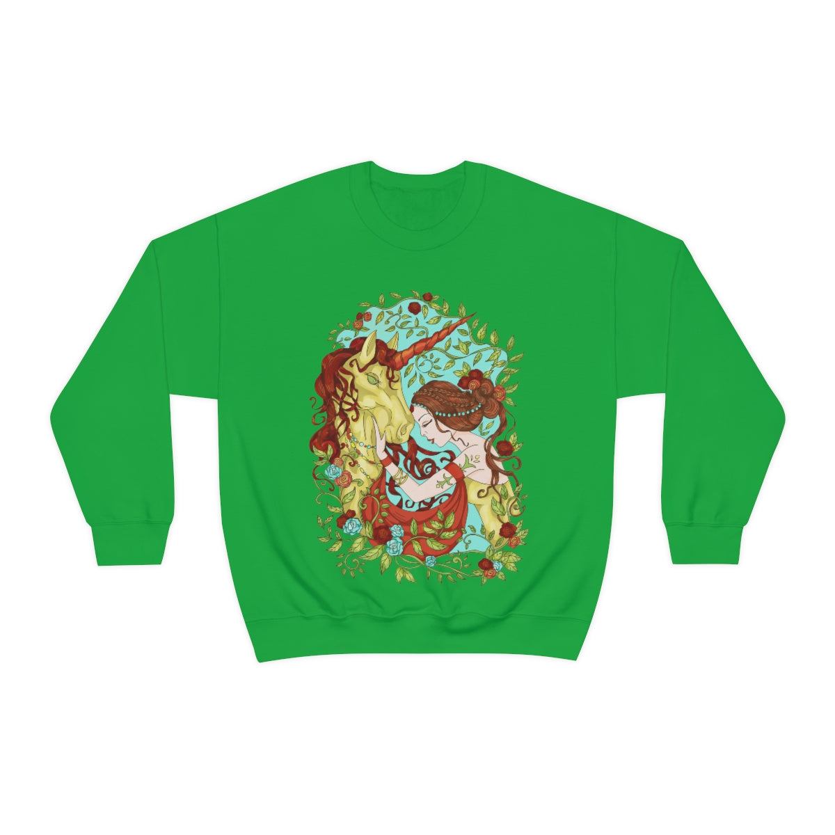 Irish Green Russet Princess and Magic Unicorn Sweatshirt