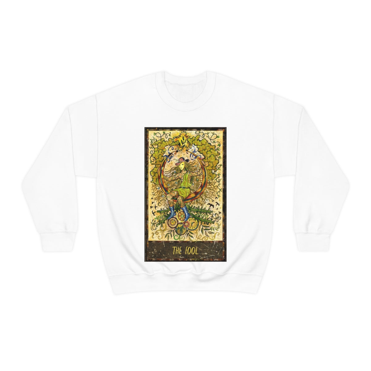 White The Fool Tarot Card Sweatshirt