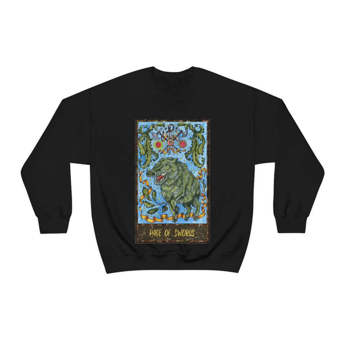 Black Page of Swords Tarot Card Sweatshirt