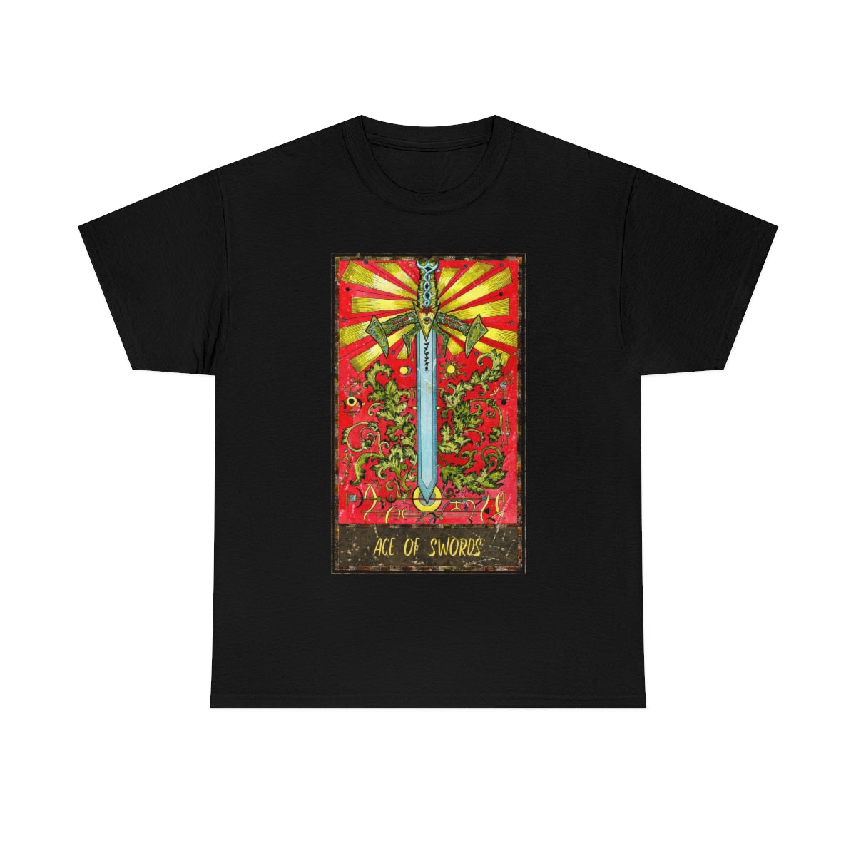 Black Ace of Swords Tarot Card T-shirt