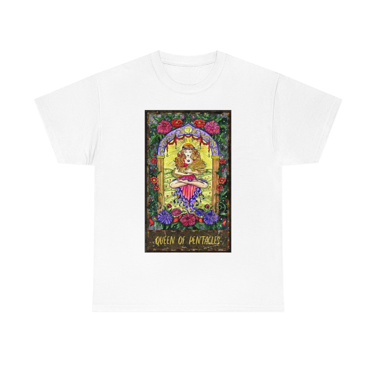 White Queen of Pentacles Tarot Card T-Shirt