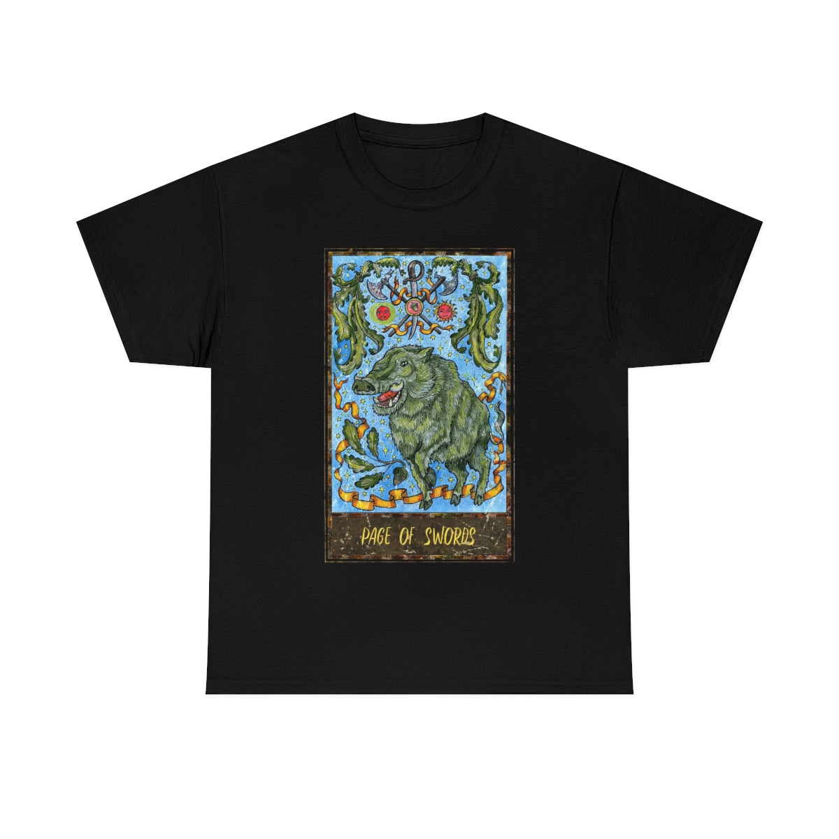 Black Page of Swords Tarot Card T-shirt