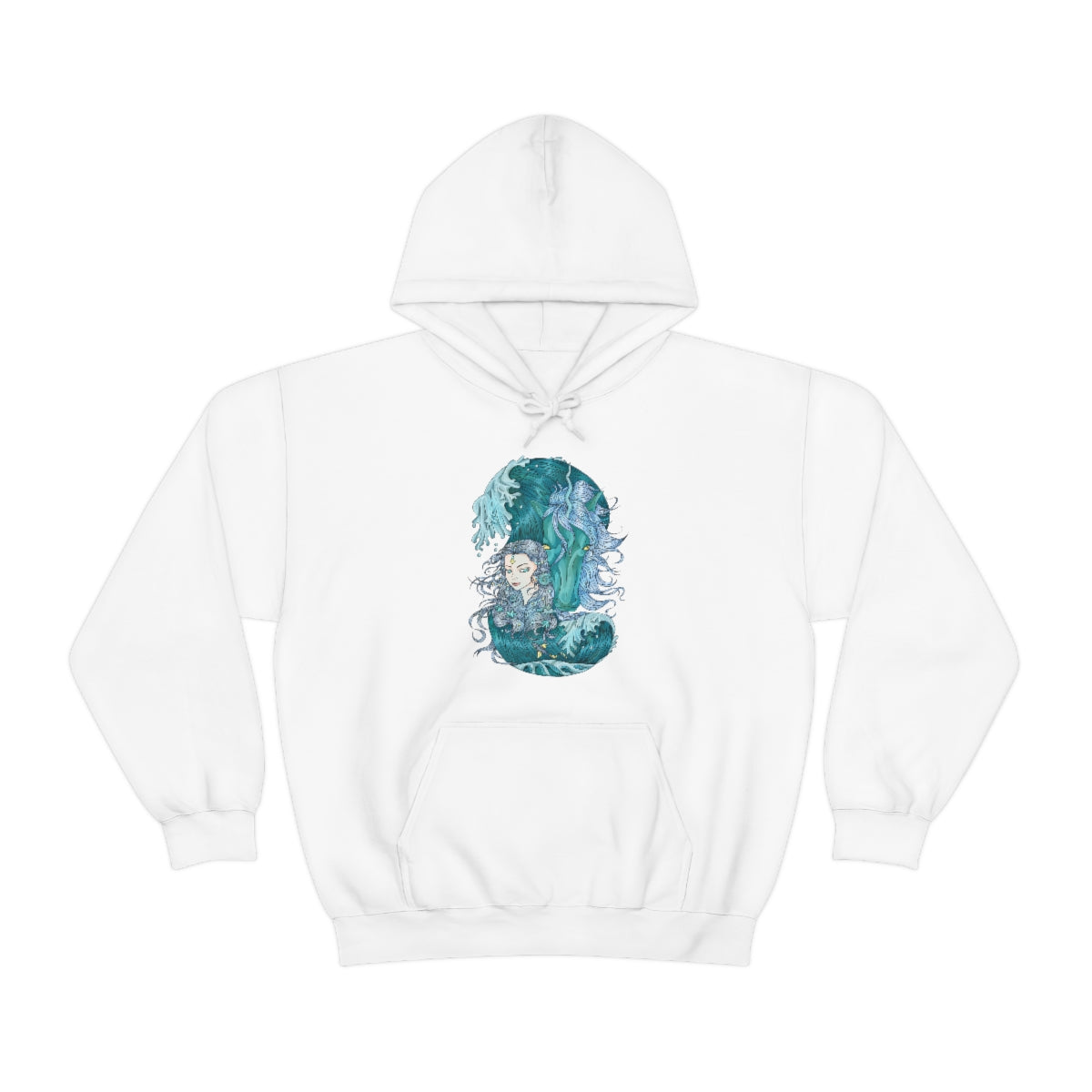 White Icy Blue Princess and Magic Unicorn Hoodie