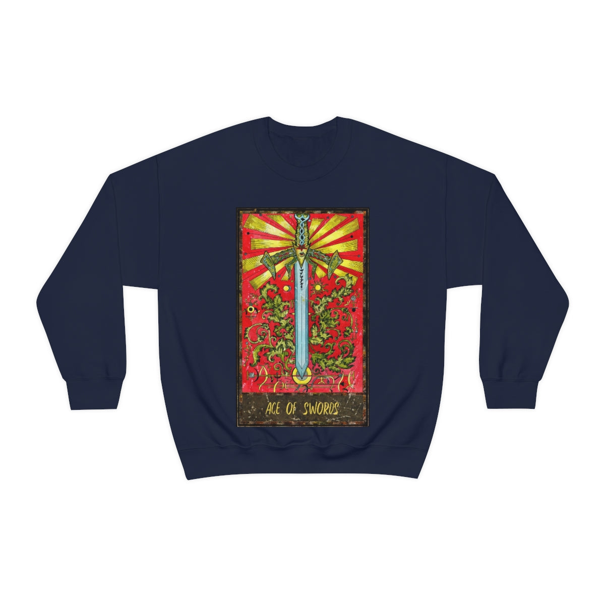 Navy Ace of Swords Tarot Card Sweatshirt