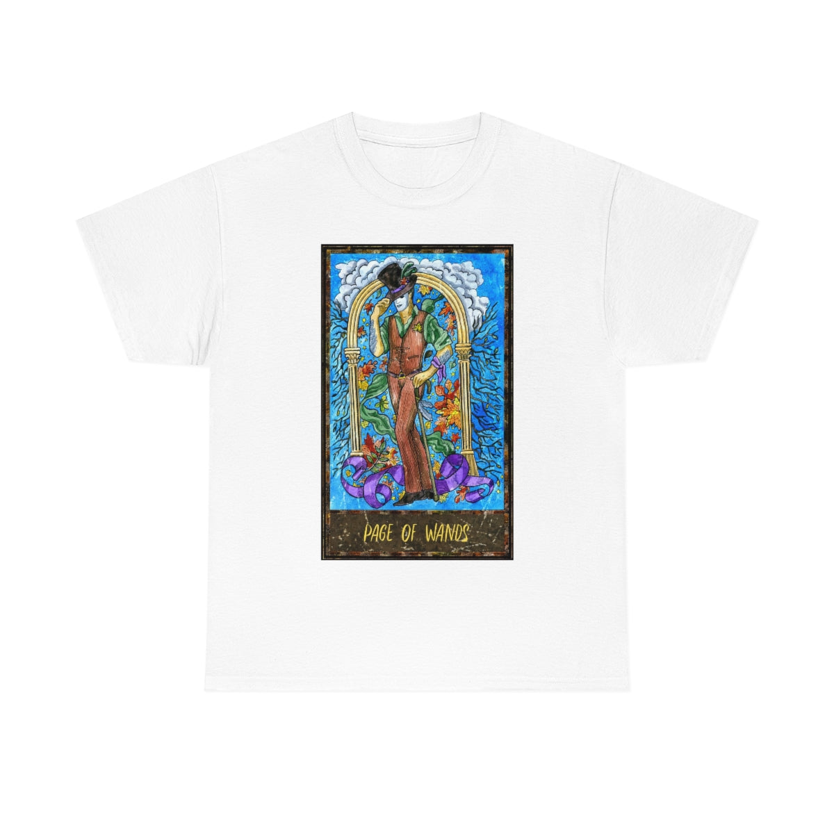 White Page of Wands Tarot Card T-shirt