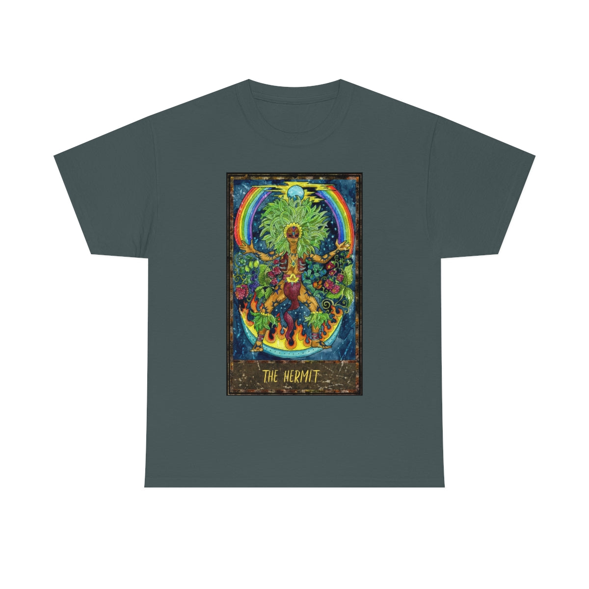 Charcoal The Hermit Tarot Card T-shirt