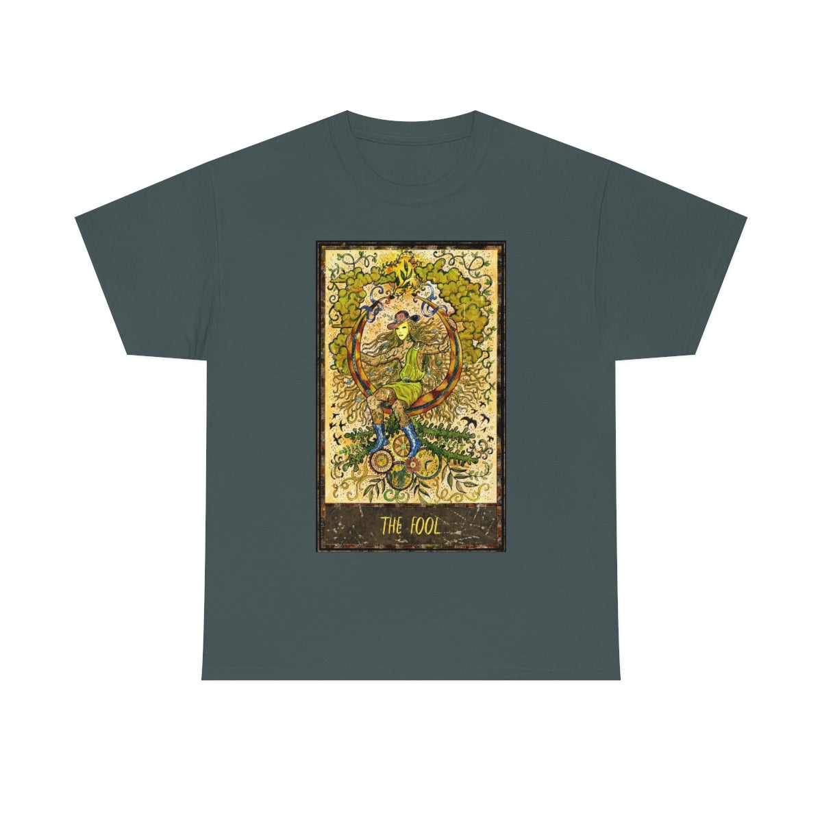 Charcoal The Fool Tarot Card T-Shirt