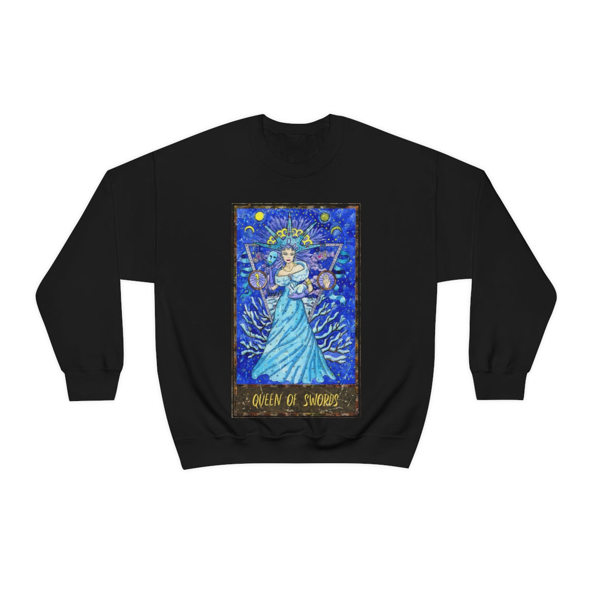 Black Queen of Swords Tarot Card Sweatshirt