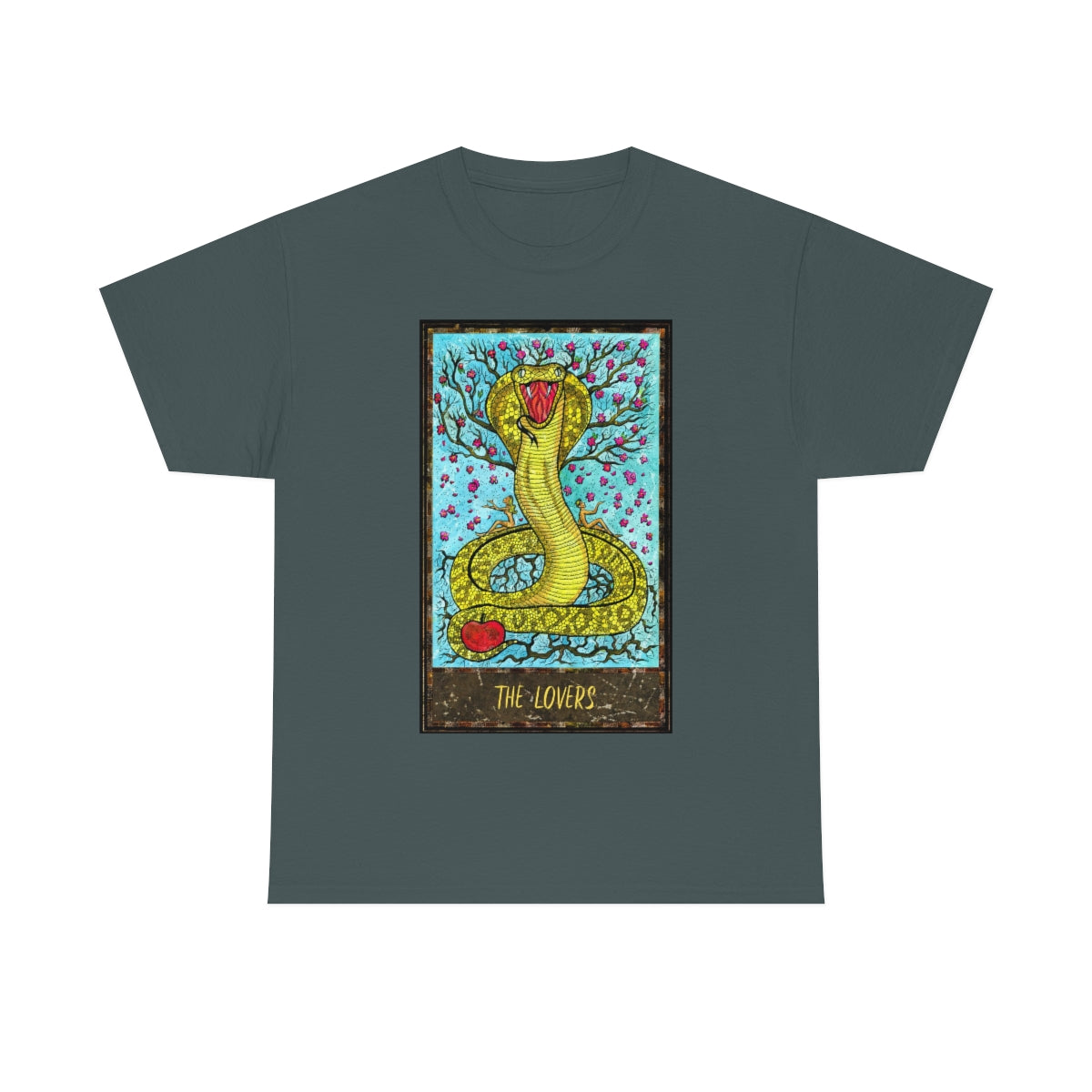 Charcoal The Lovers Tarot Card T-Shirt