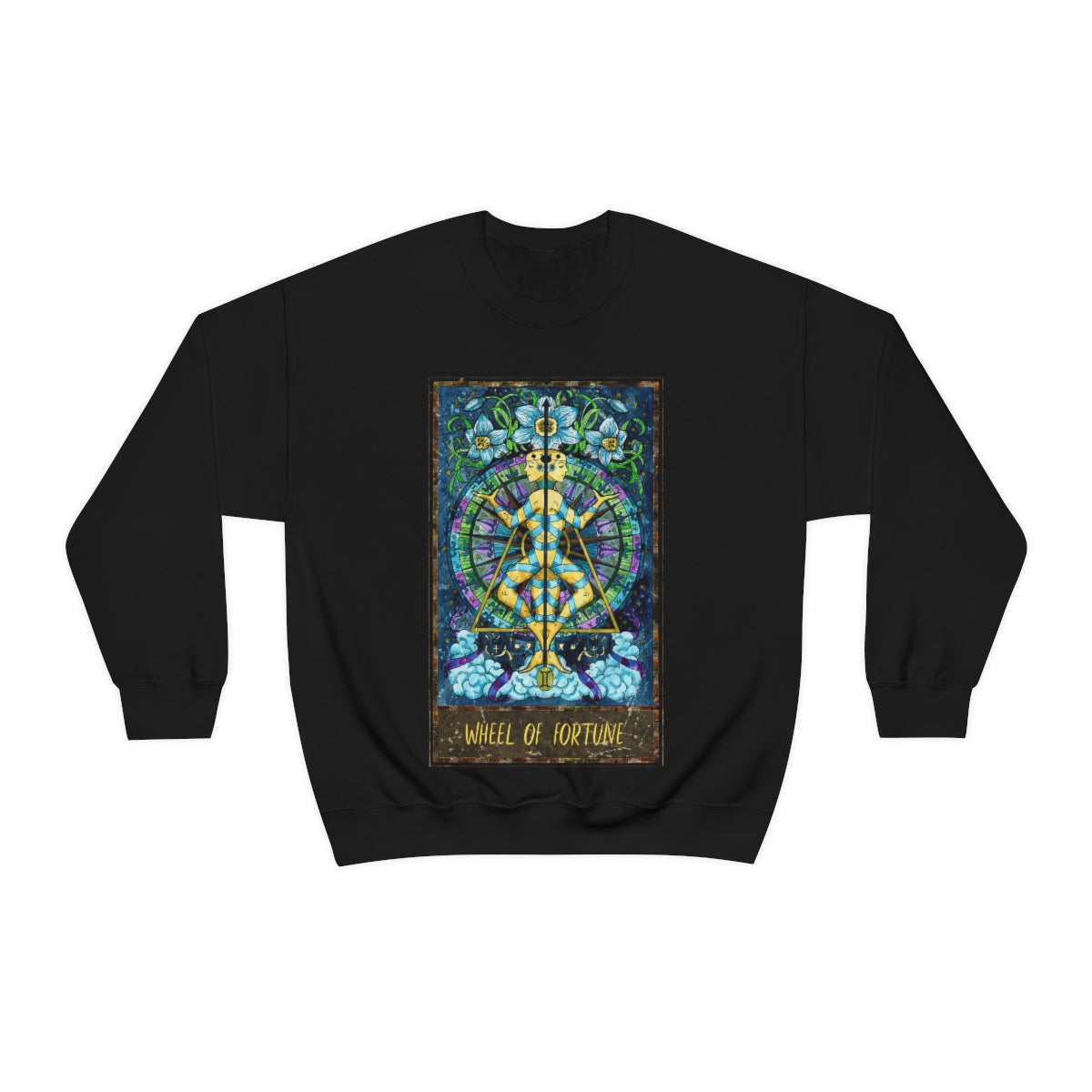 Black Wheel of Fortune Tarot Card Sweatshirt