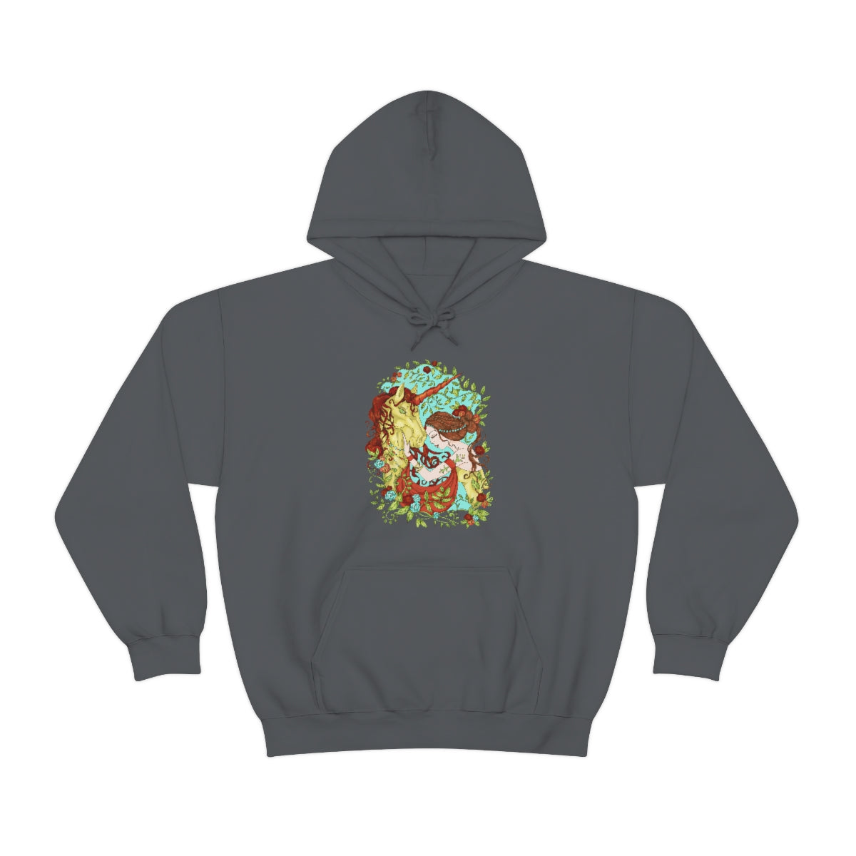 Charcoal Russet Princess and Magic Unicorn Hoodie