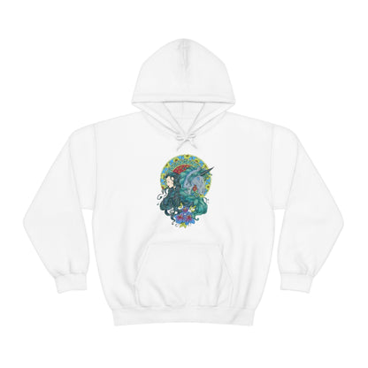 White Caribbean Current Princess and Magic Unicorn Hoodie