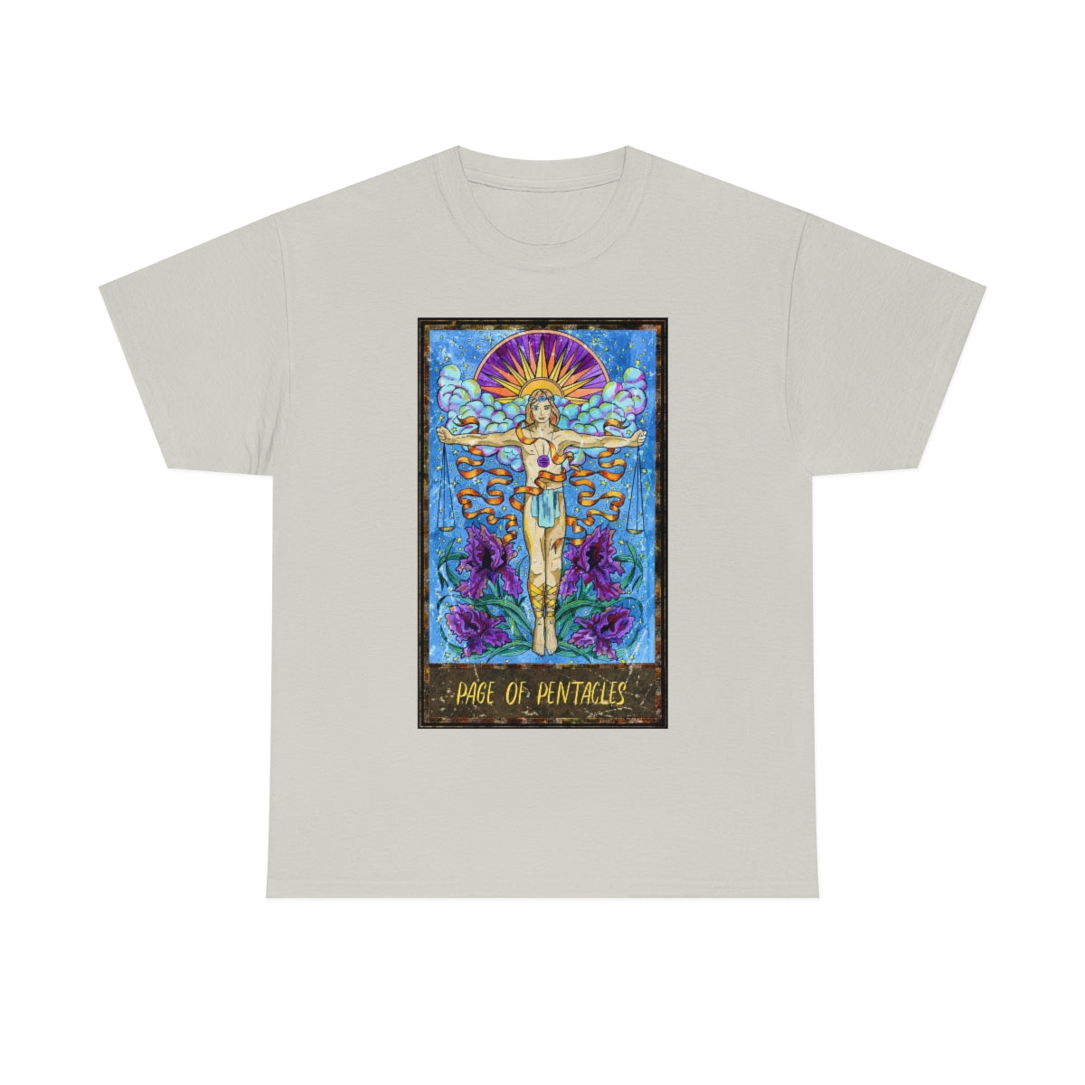 Ice Grey Page of Pentacles Tarot Card T-shirt