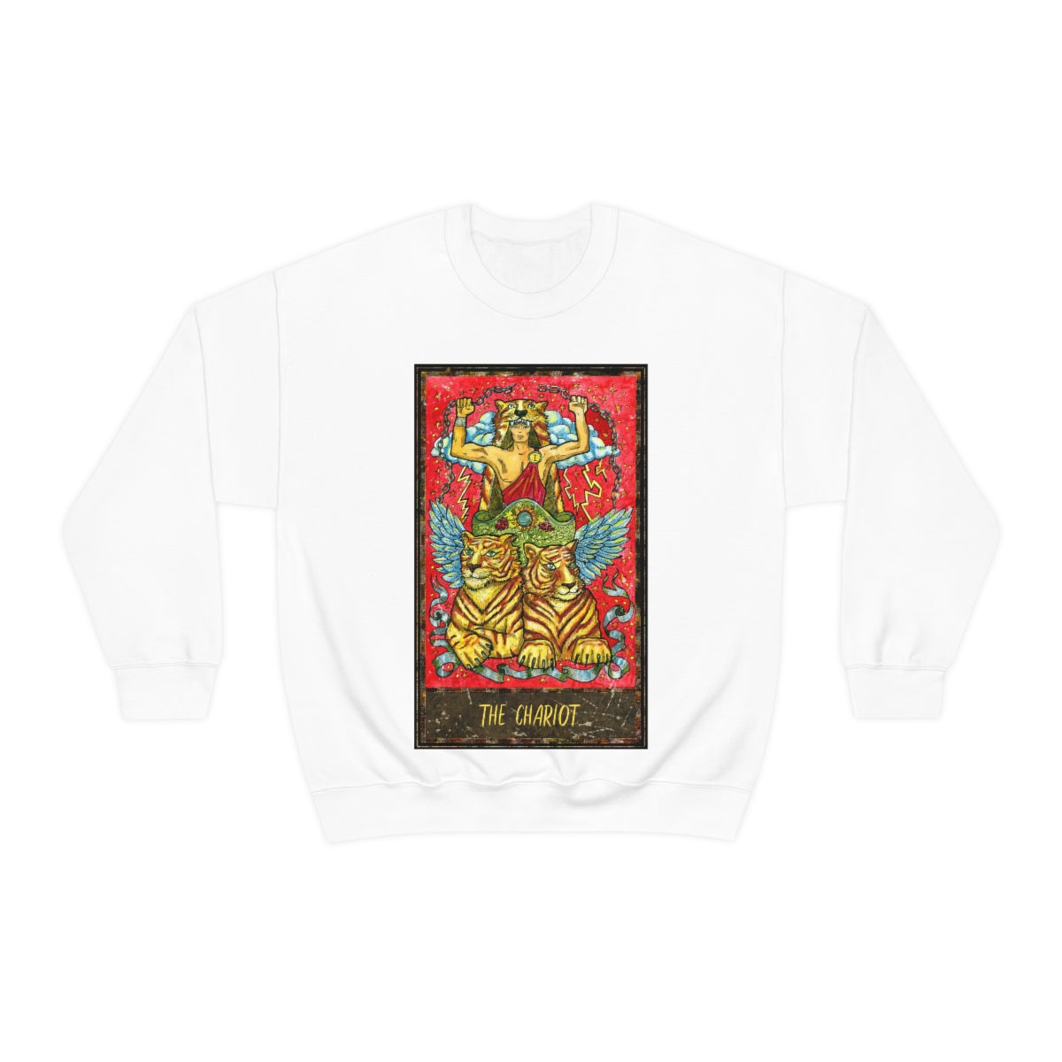 White The Chariot Tarot Card Sweatshirt