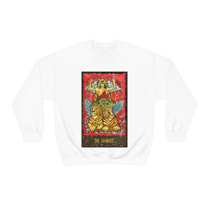 White The Chariot Tarot Card Sweatshirt