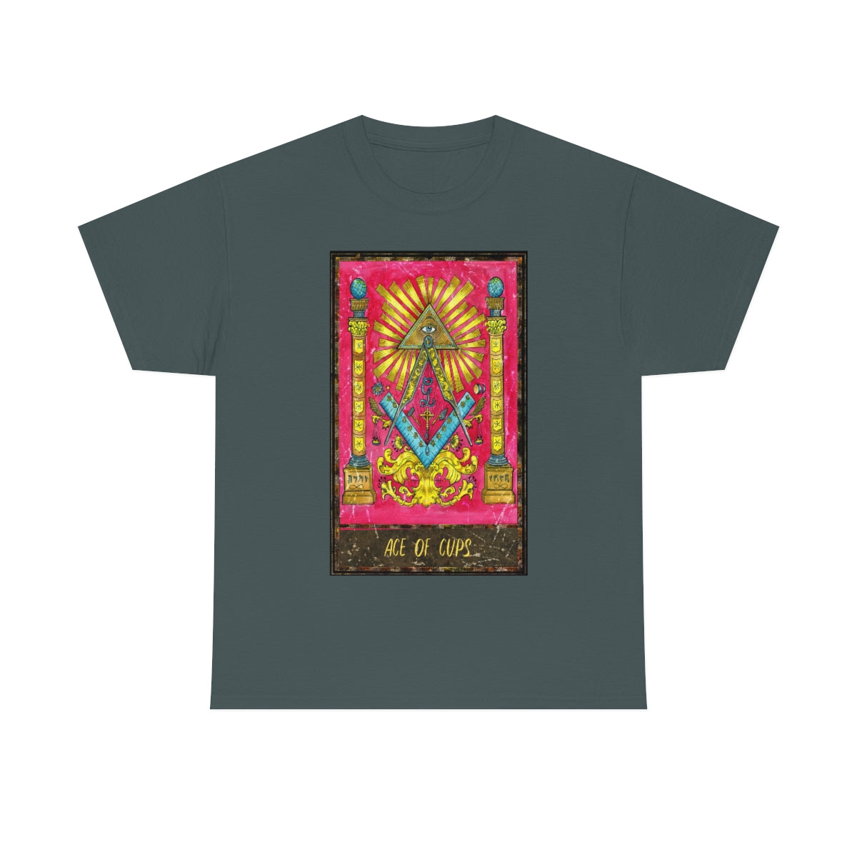 Charcoal Ace of Cups Tarot Card T-shirt