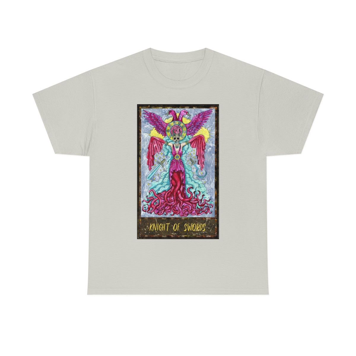 Ice Grey Knight of Swords Tarot Card T-shirt