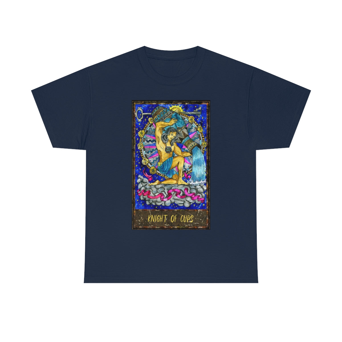 Navy Knight of Cups Tarot Card T-shirt