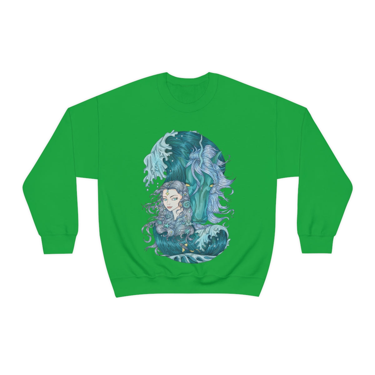 Irish Green Ice Blue Princess and Magic Unicorn Sweatshirt