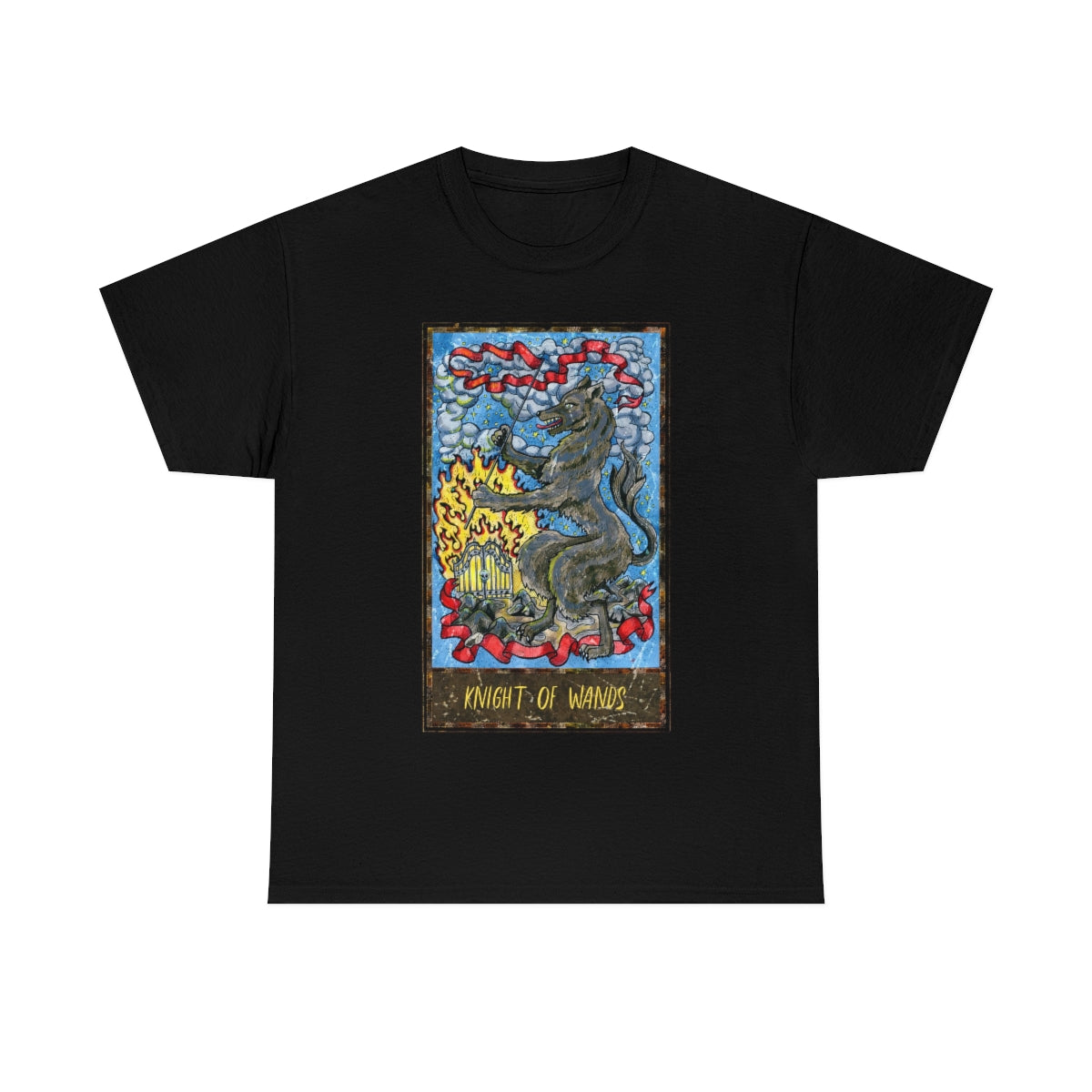 Black Knight of Wands Tarot Card T-shirt