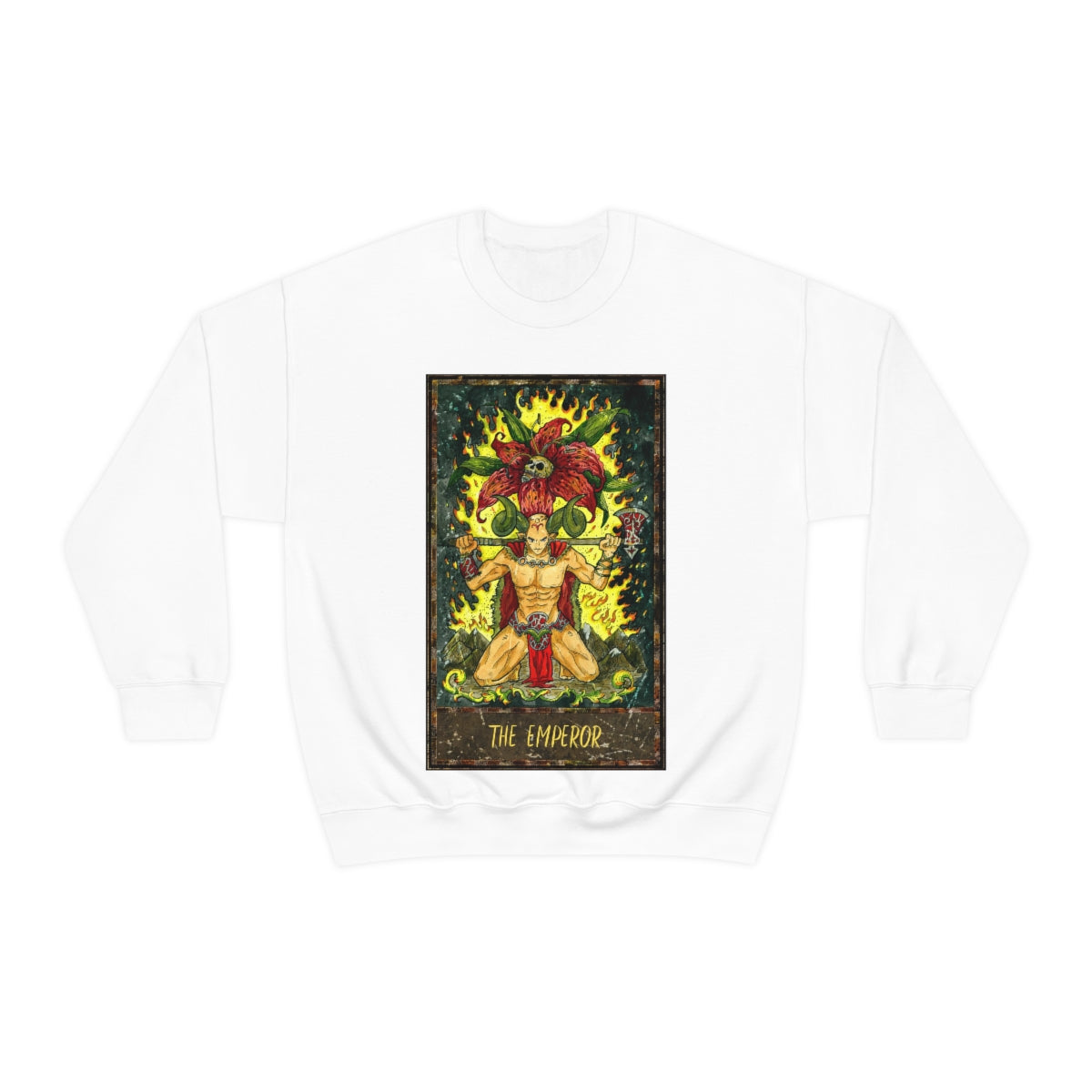 White The Emperor Tarot Card Sweatshirt