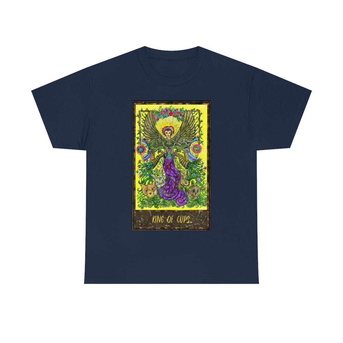 Navy King of Cups Tarot Card T-Shirt