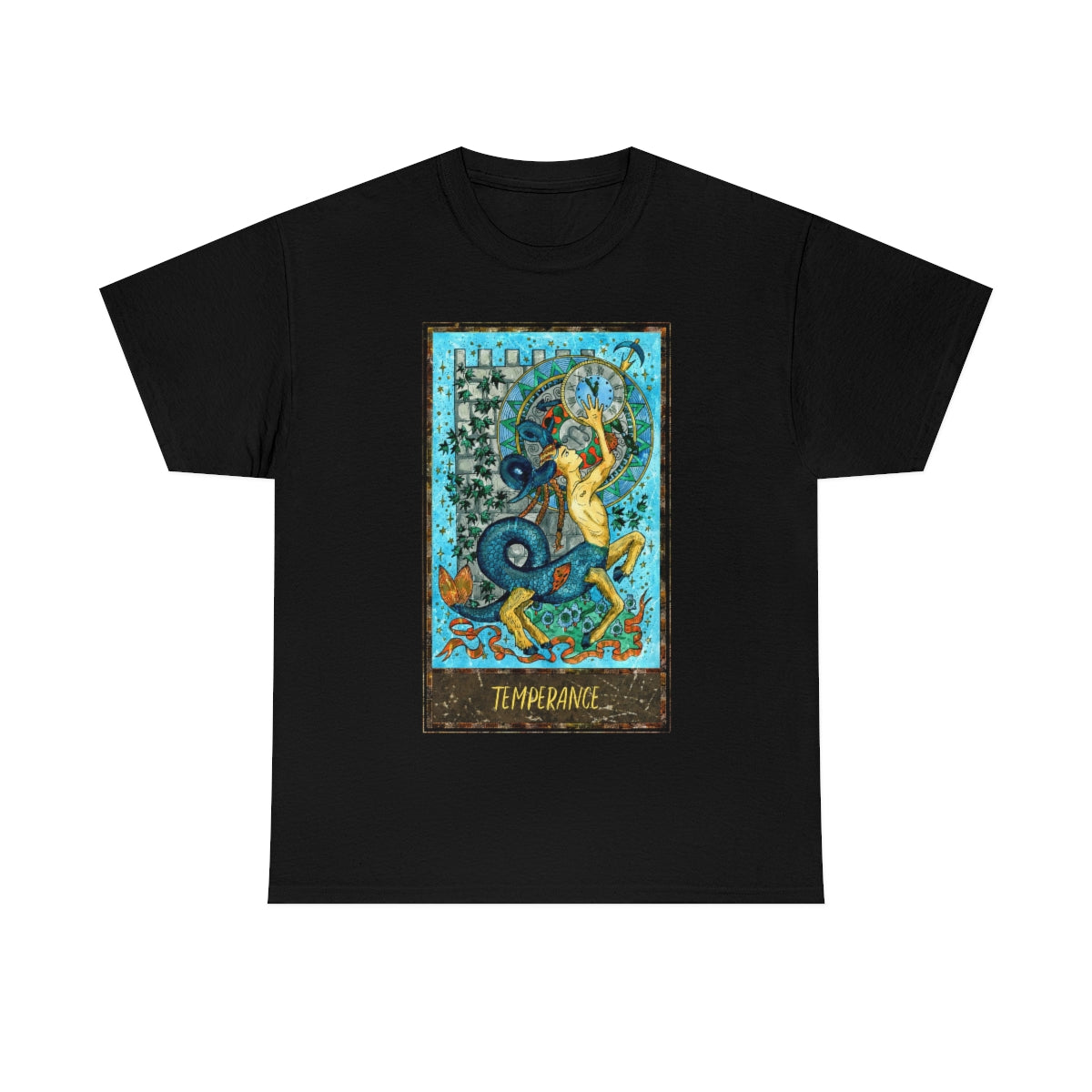 Black Temperance Tarot Card T-shirt