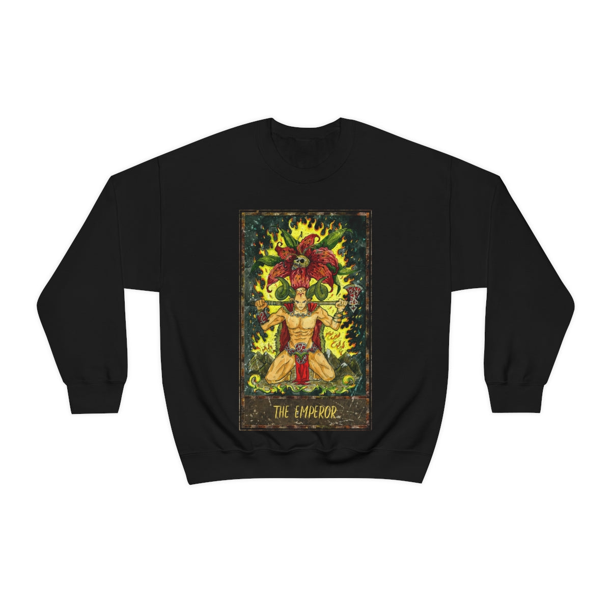 Black The Emperor Tarot Card Sweatshirt