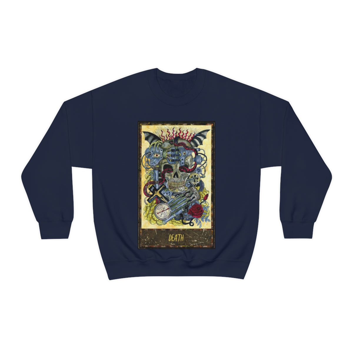 Navy Death Tarot Card Sweatshirt