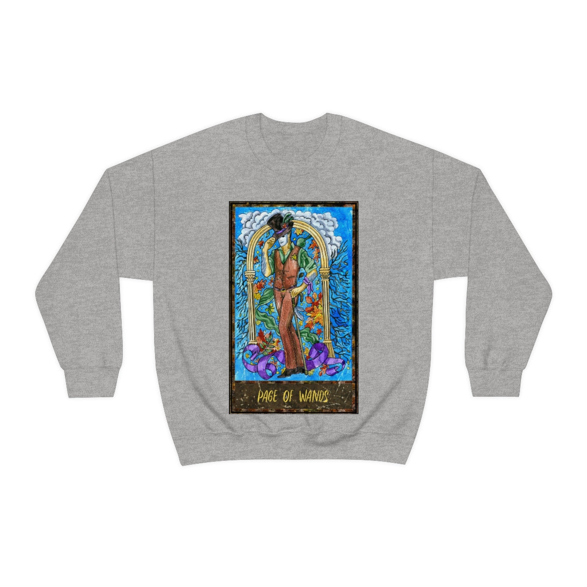 Sport Grey Page of Wands Tarot Card Sweatshirt