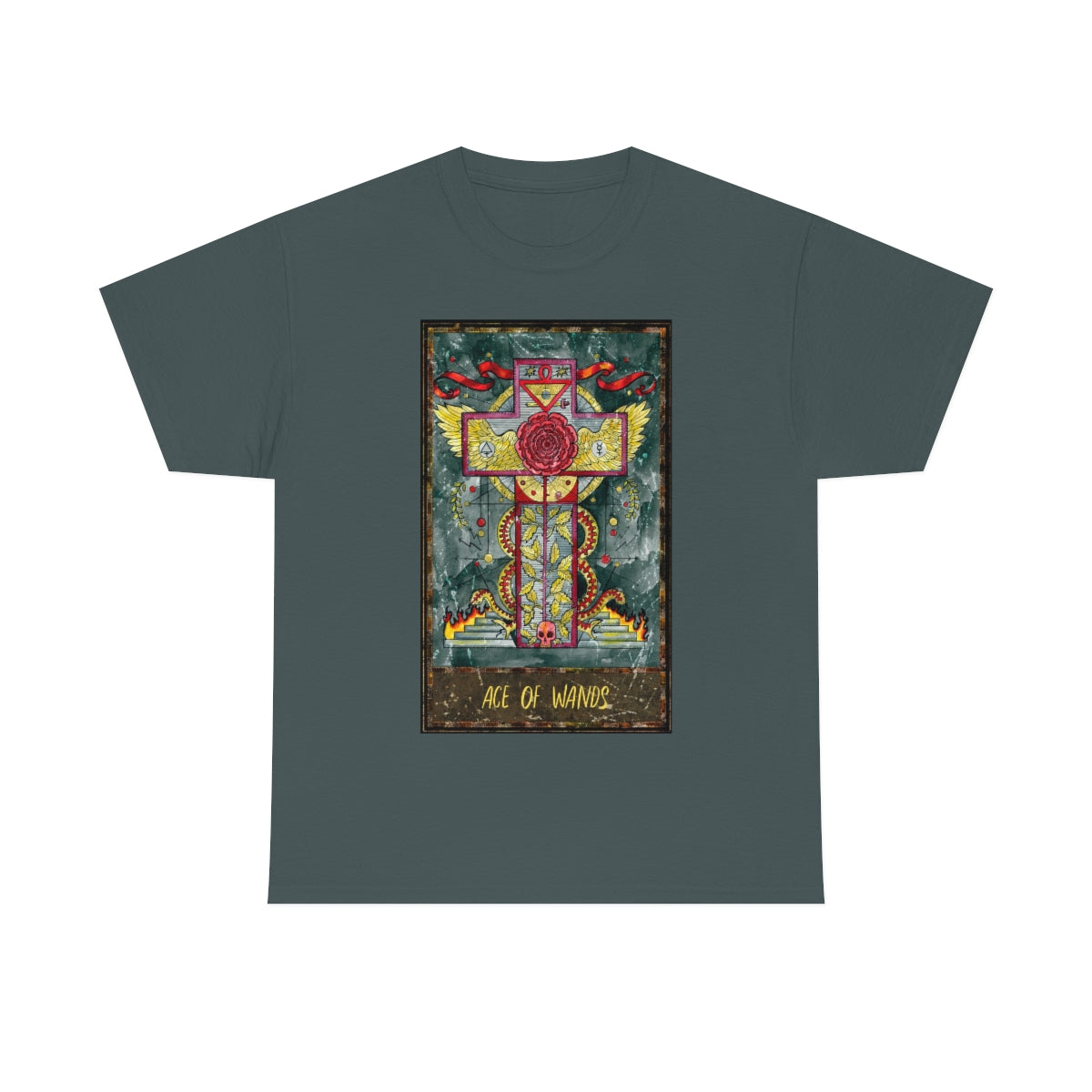 Charcoal Ace of Wands Tarot Card T-shirt