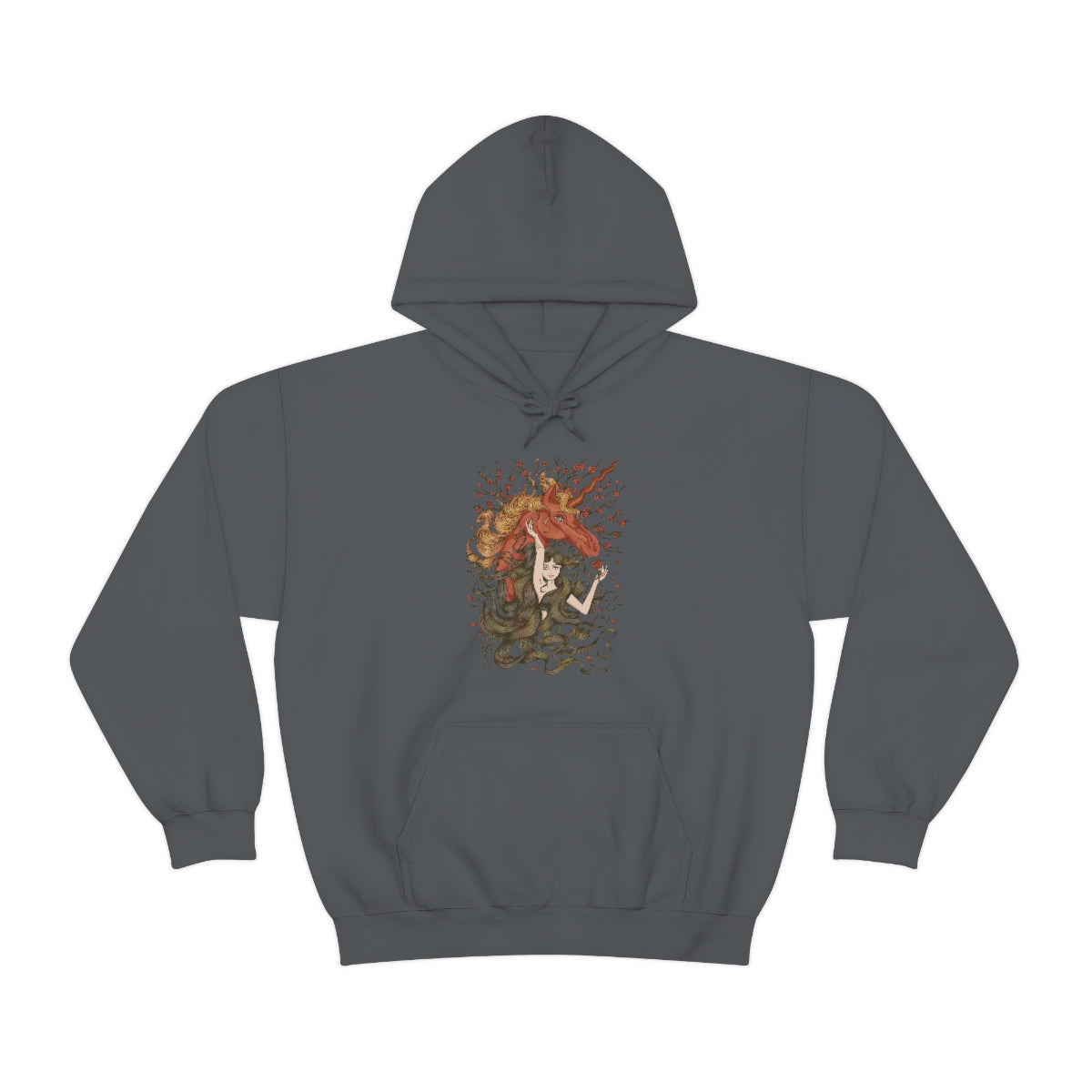 Charcoal Walnut Brown Princess and Magic Unicorn Hoodie