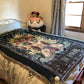 The Emperor - Tarot Card Throw Blanket/ Woven Tapestry on a bed