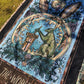 semi close up shot of The World - Tarot Card Throw Blanket/ Woven Tapestry