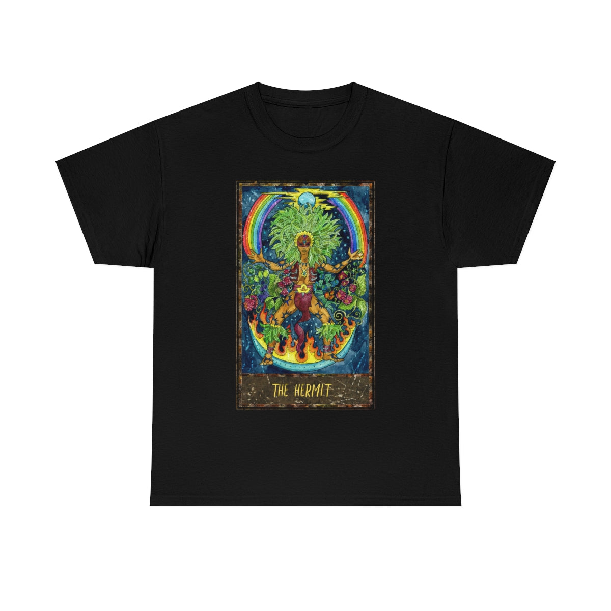 Black The Hermit Tarot Card T-shirt