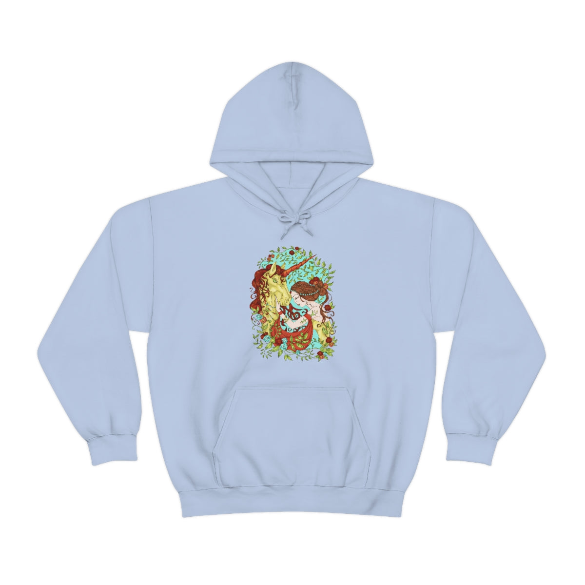 Light Blue Russet Princess and Magic Unicorn Hoodie