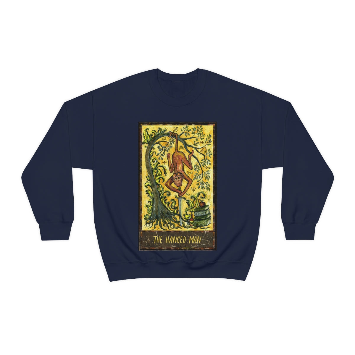 Navy The Hanged Man Tarot Card Sweatshirt