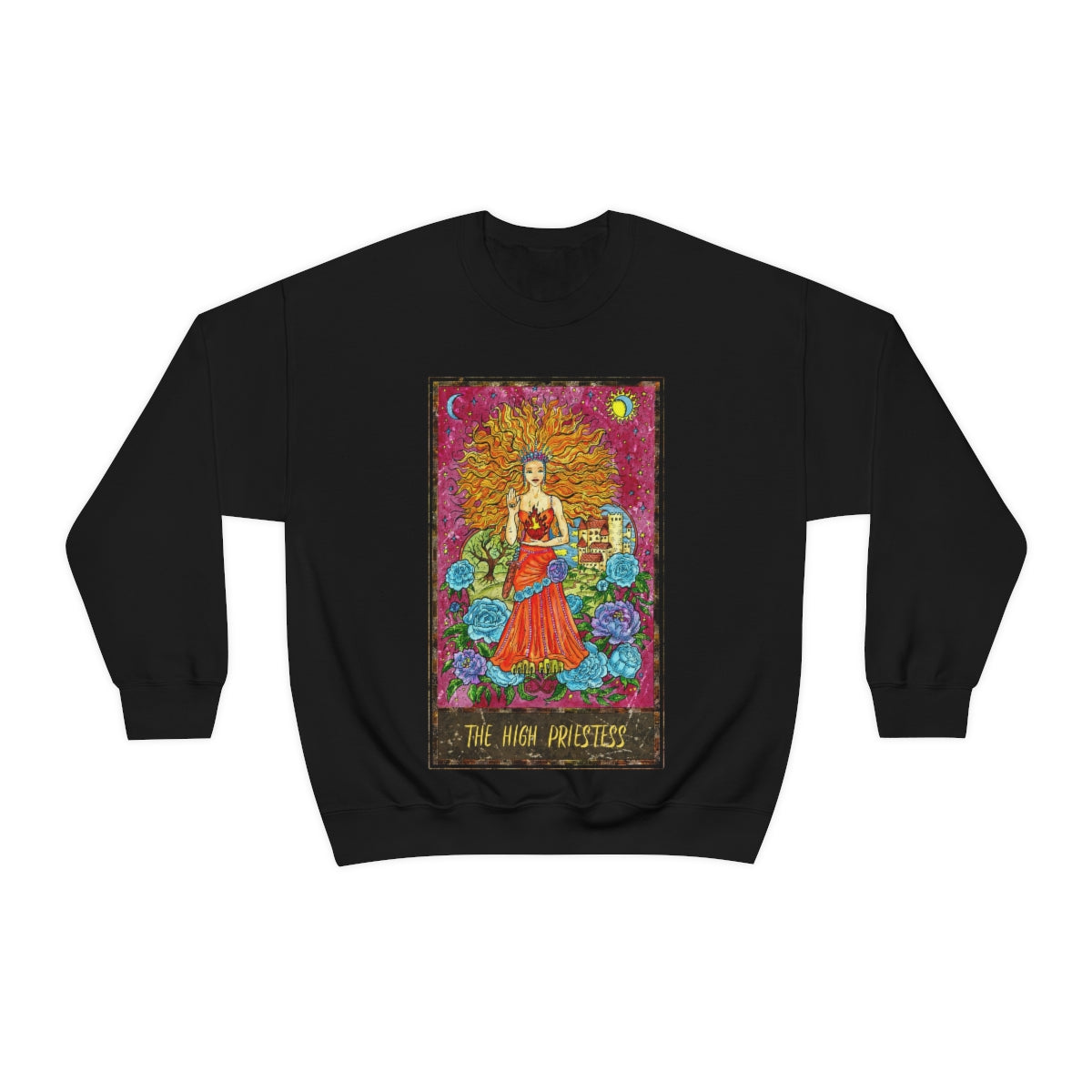 Black The High Priestess Tarot Card Sweatshirt