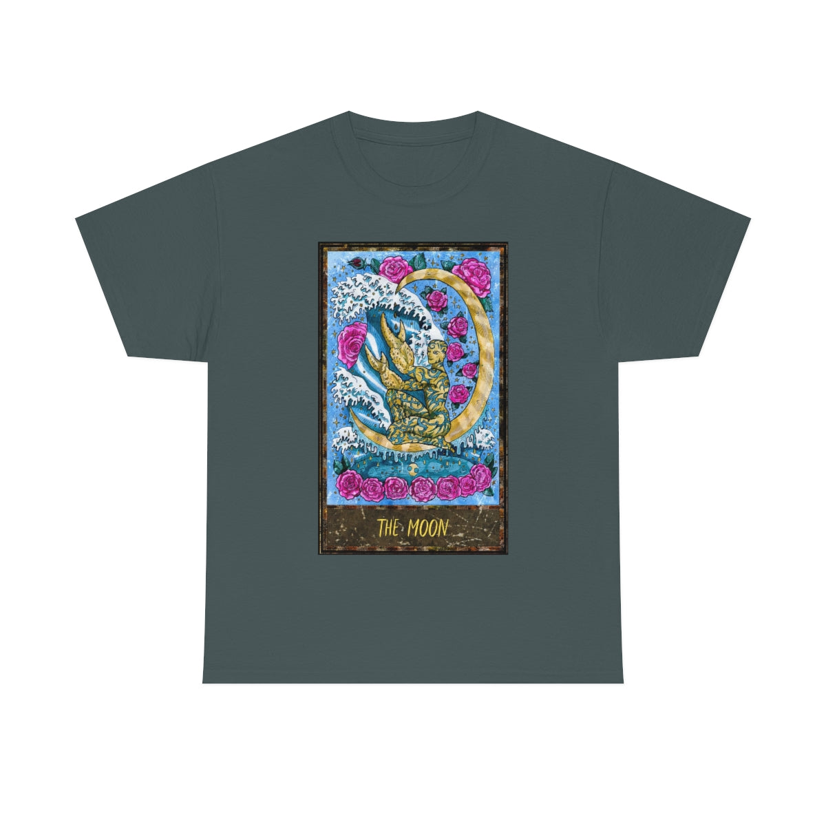 Charcoal The Moon Tarot Card T-shirt